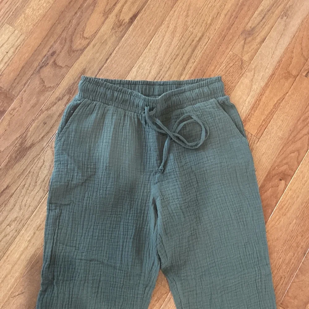 NWT Evereve Roan+Ryan Green Cedric Trouser Cotton Crop Pants - Picture 4 of 11